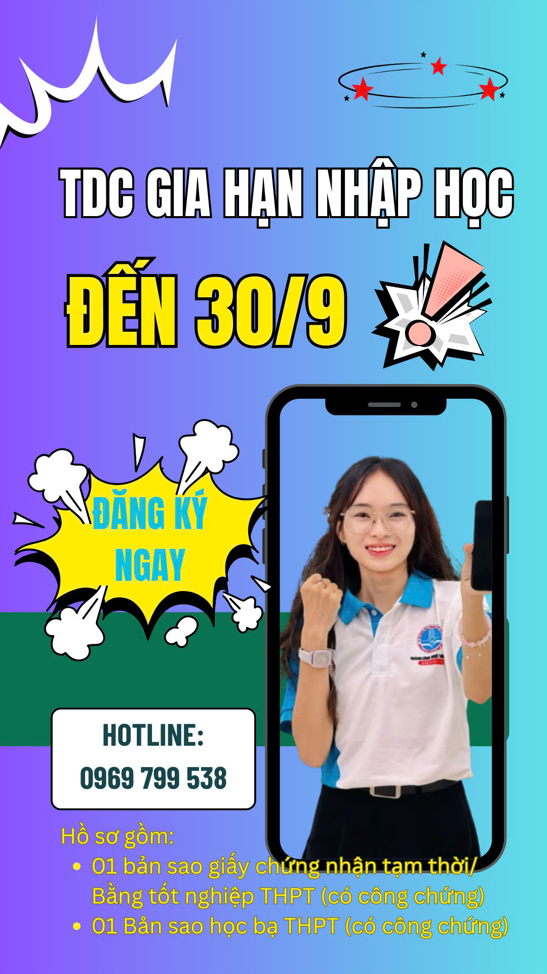 GIA HẠN THỜI GIAN TIẾP NHẬN HỒ SƠ ĐĂNG KÝ NHẬP HỌC KHÓA 2025 ĐẾN 30/09/25